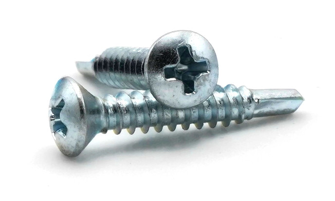 #8 Self Drilling Screws – Zinc Plated Steel Phillips Oval Head TEK – Select Size