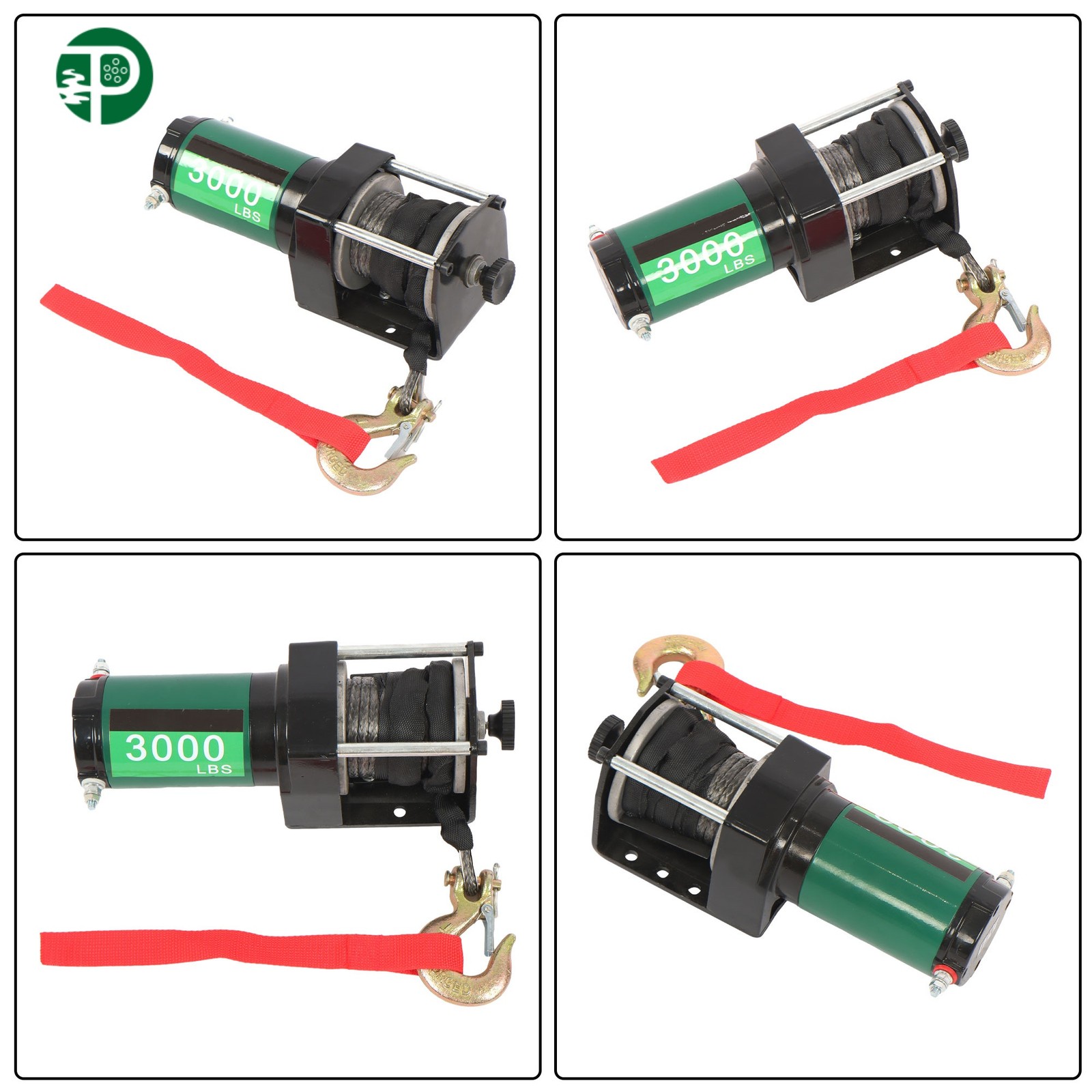 3000lbs Wireless & Wired Remote Electric Winch 32ft Synthetic Rope 12VDC/1.3HP