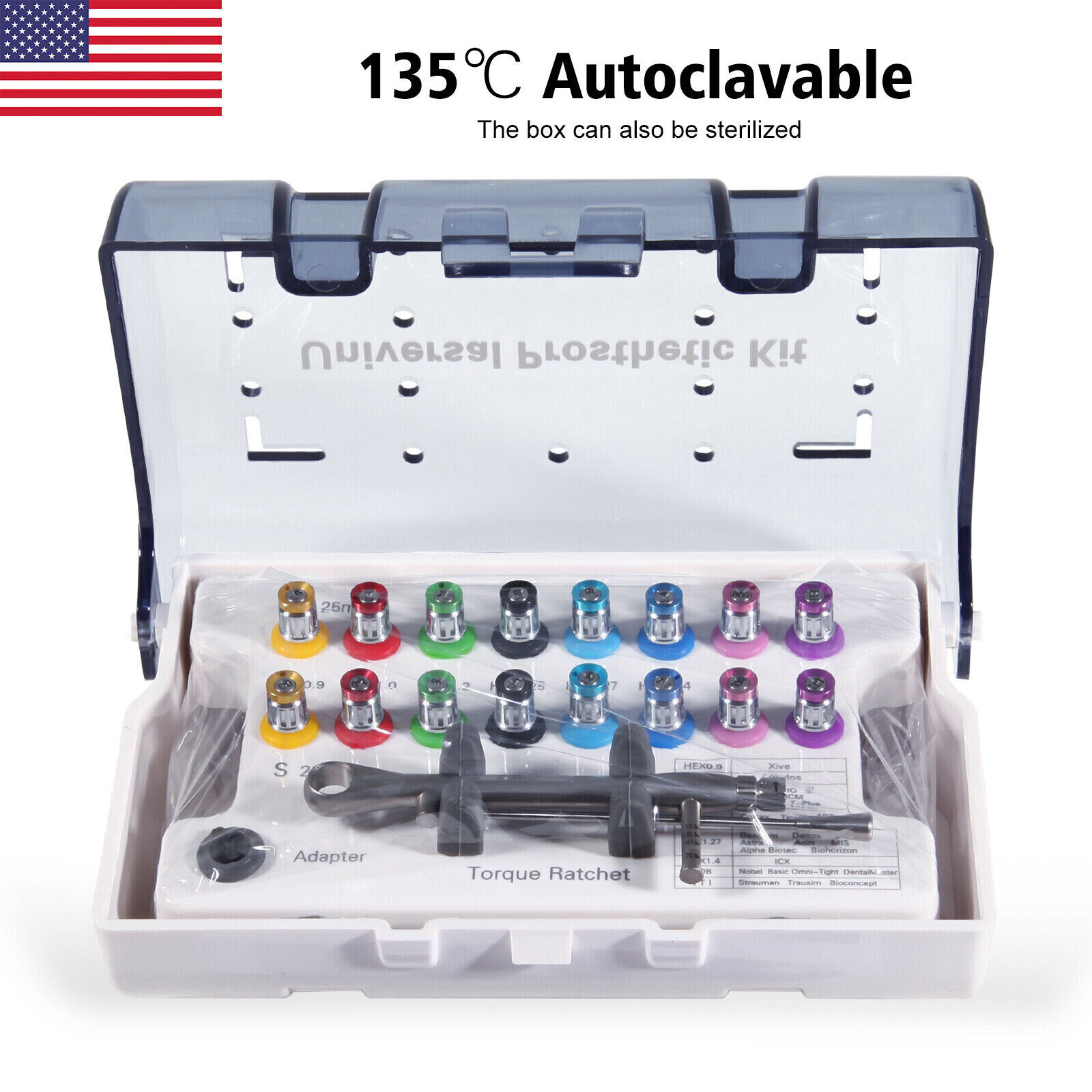 Dental Universal Implant Prosthetic Kit Torque Wrench Screw Drivers Remover st
