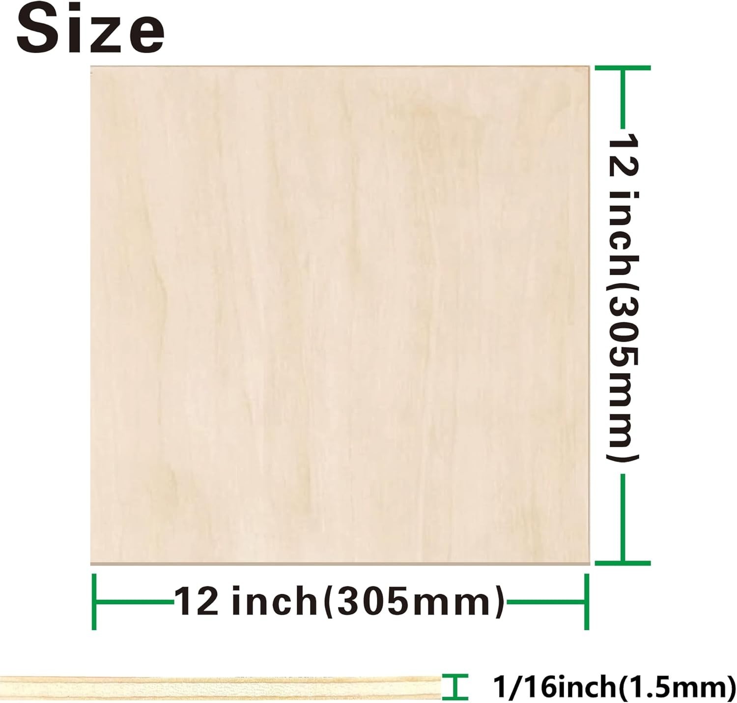 12 Pack Basswood Sheets 1/16 Inch,12″X12″X1/16 Plywood Sheets,1.5Mm Basswood