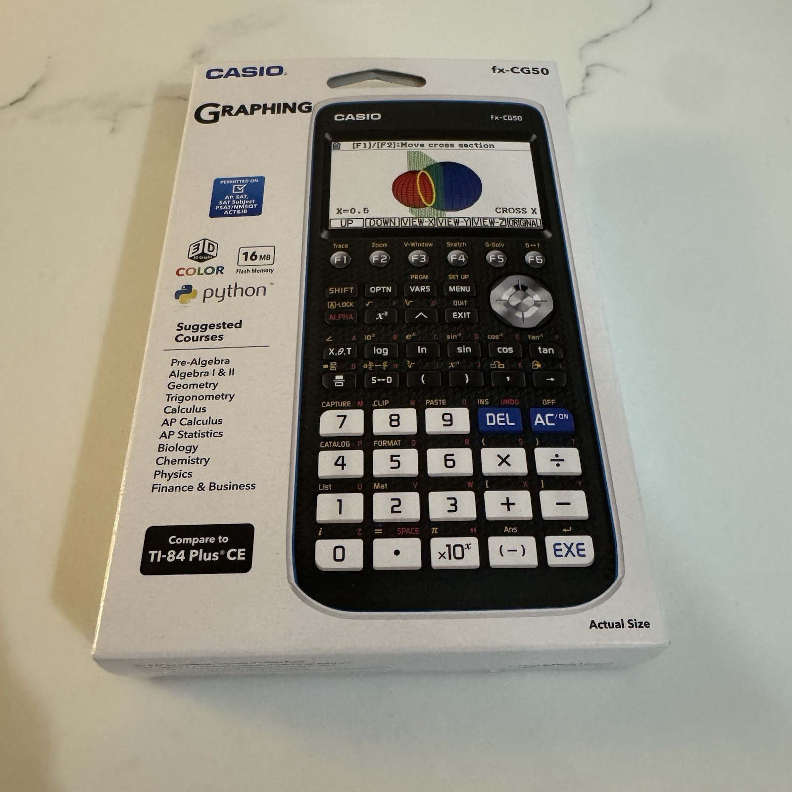 Casio FX-CG50 High-Resolution Python 3D Color Graphing Calculator – Black New