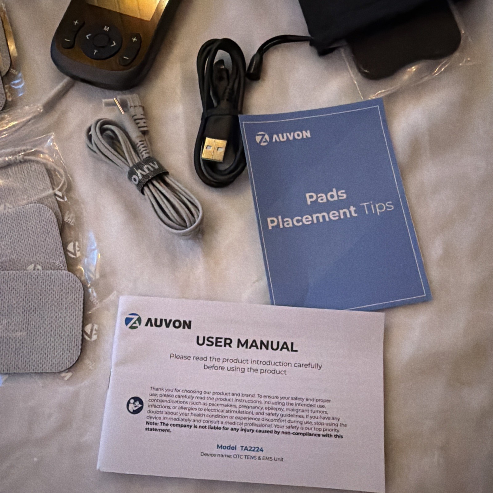 AUVON OTC TENS & EMS Unit Pain Relief Device