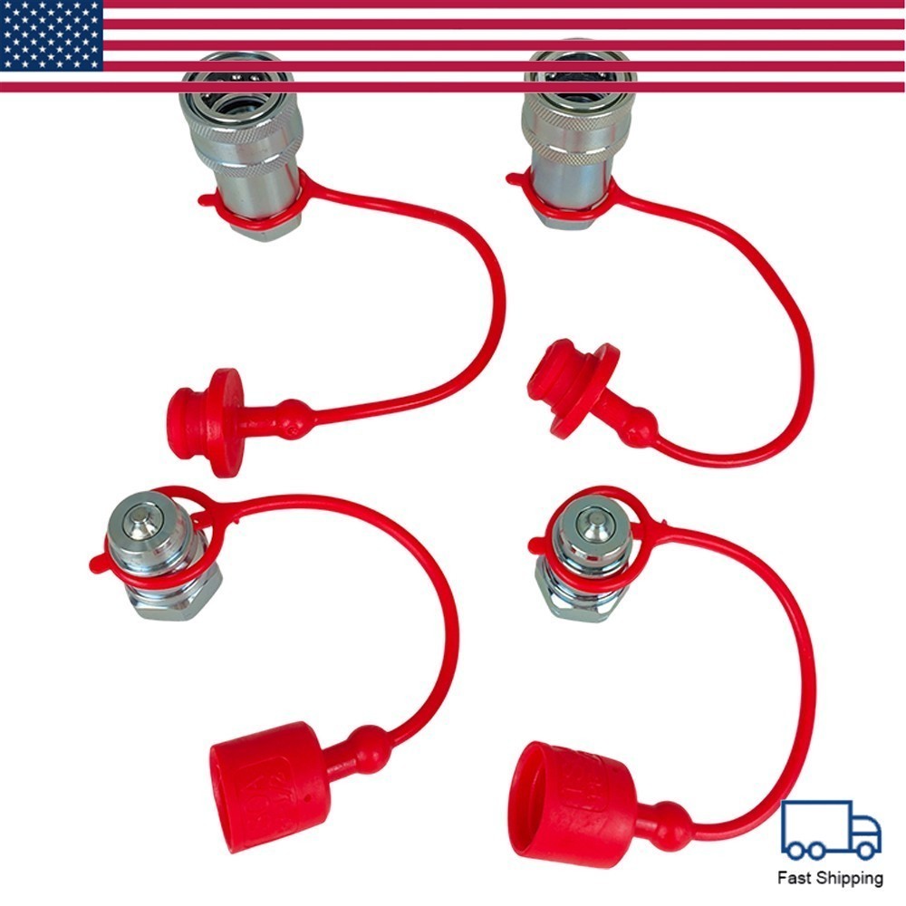 New For Pioneer Style Hydraulic Quick Connect Couplers 2 Sets 1/2″ Ag Poppet US