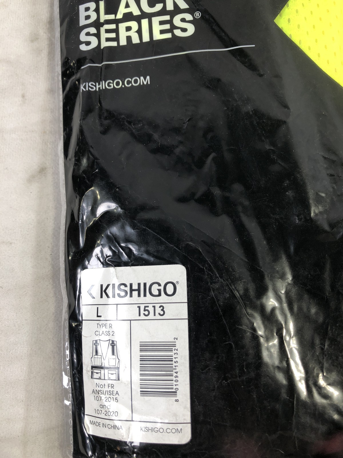 Kishigo Premium Black Series Heavy Duty Unisex Reflective Safety Vest,Lime,large