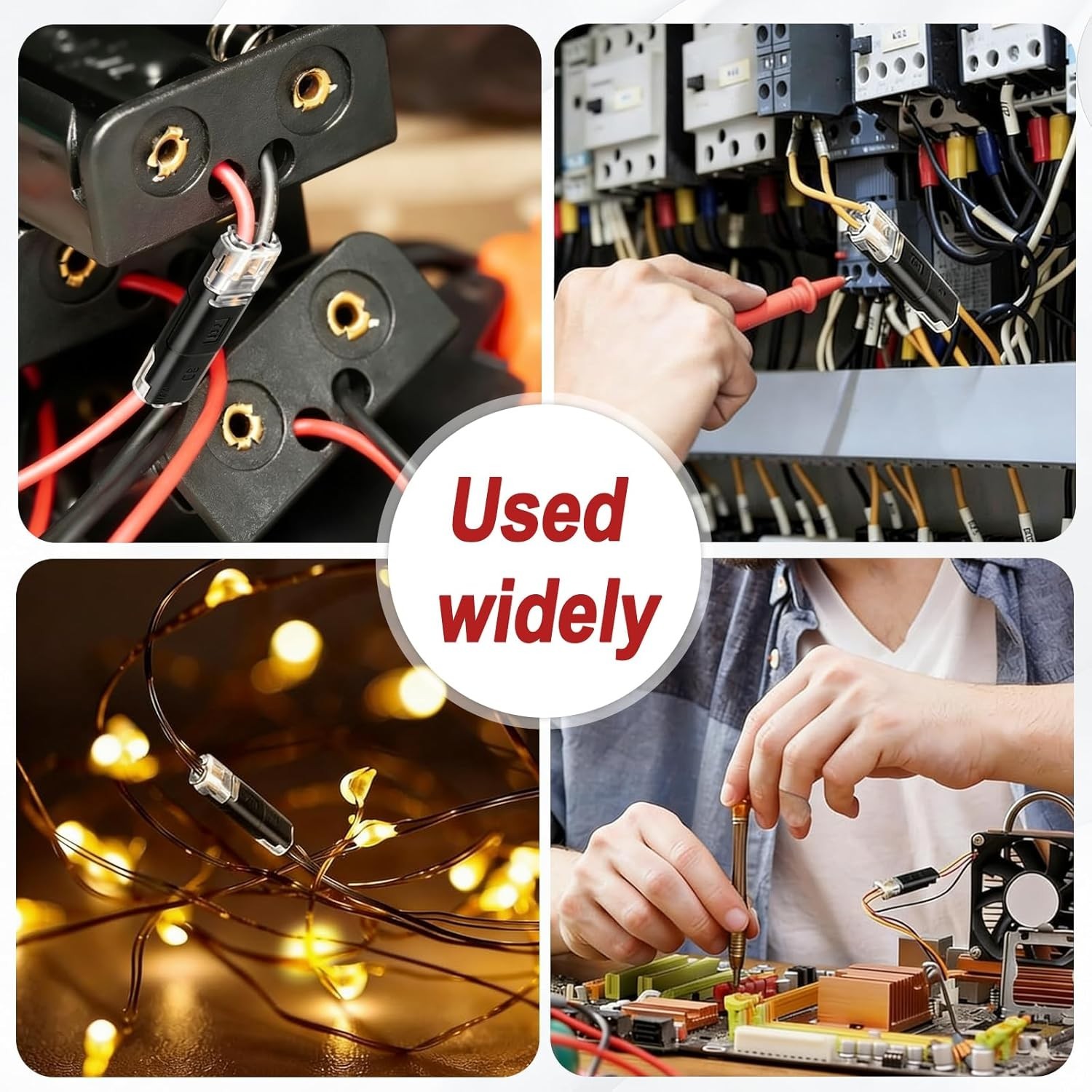 50Pcs Quick Connect Wire Connectors – No Stripping Double Wire Plug in Connector