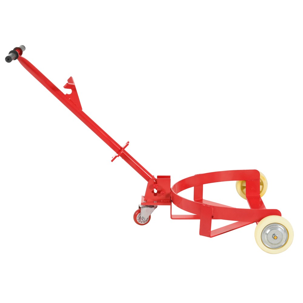 55 Gallon Red Drum Dolly 1200LBS Steel Caddy 2 Fixed+1 Swivel PU Wheels