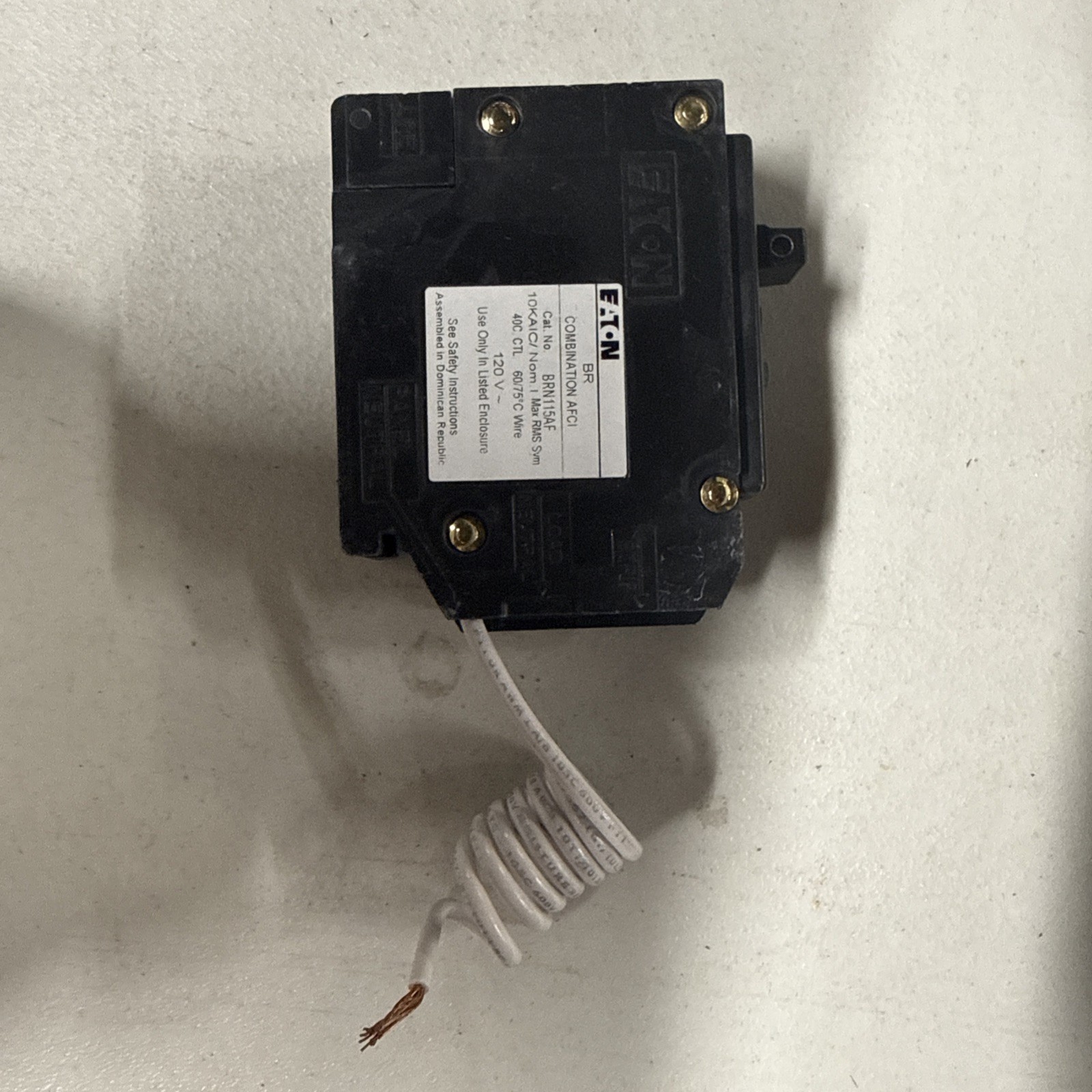 Eaton BRN115AF 15A 1P 120/240V 10 kAIC Combination AFCI Breaker