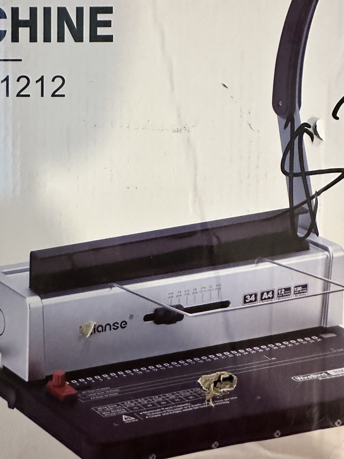 TIANSE Wire Binding Machine – 3/8″ Wire Binding Ring BM-W1213 OPEN BOX