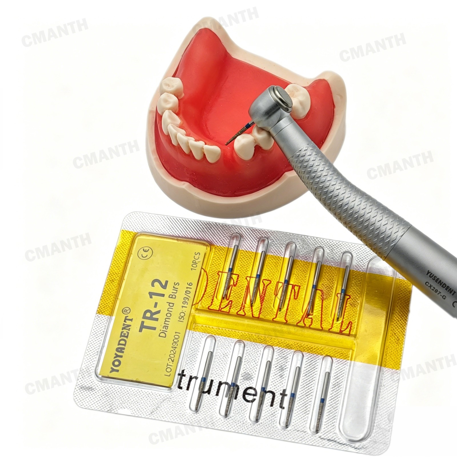 20PCS Dental FG Diamond Burs Taper Round Coarse/Fine Grit High Speed Burs 40Type