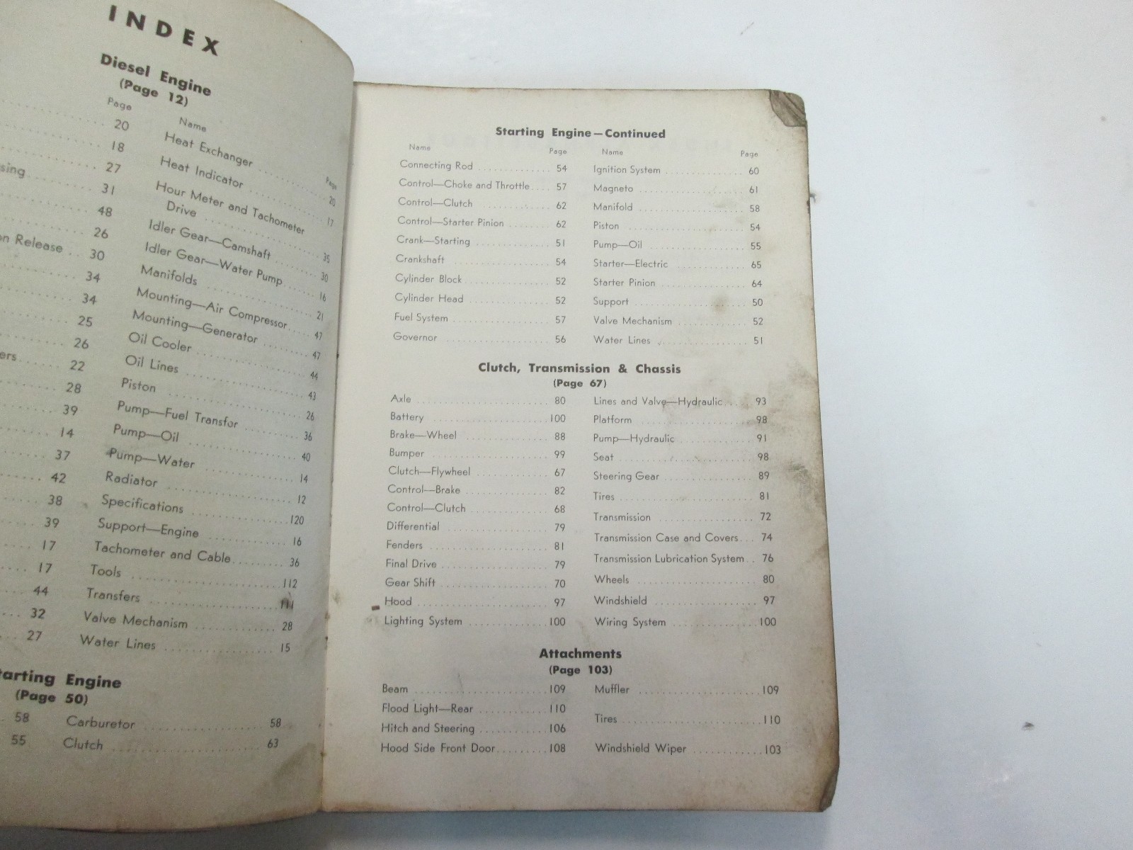 Caterpillar DW21 Tractor Parts Catalog Manual 8W1061 TO 8W1720 WORN STAINED OEM