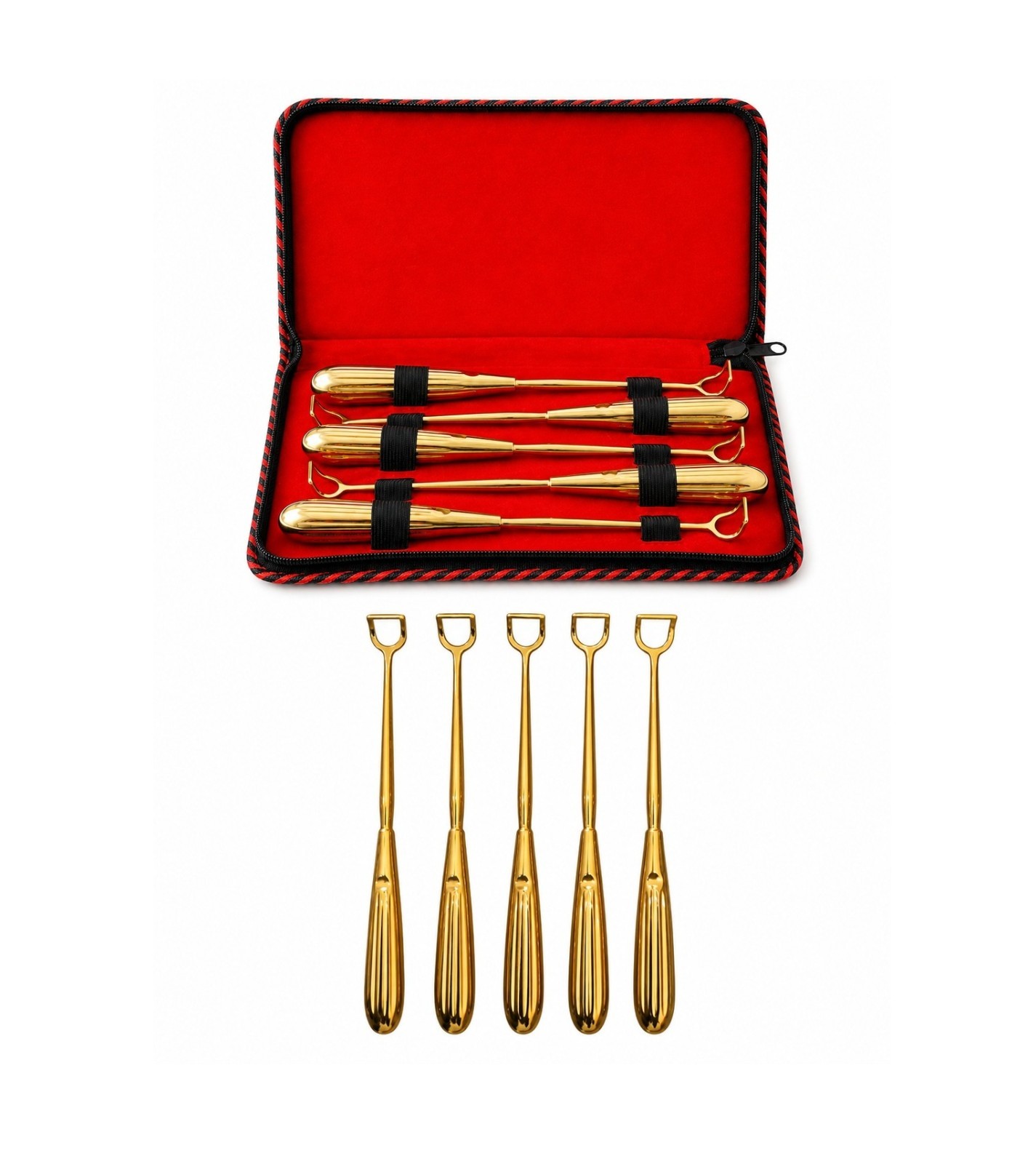 5Pcs Adenoid Curette ENT Surgical Instrument Set Throat Adenoidectomy