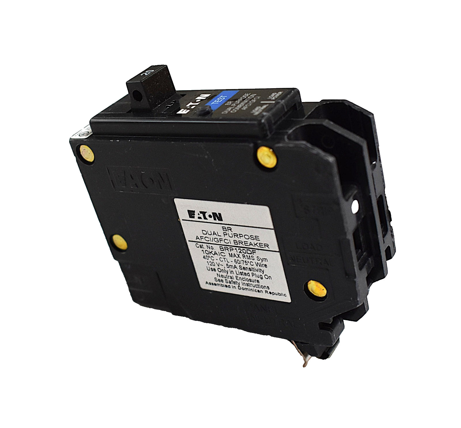 New Eaton BRP120DF – 20 Amp Dual Purpose AFCI GFCI Circuit Breaker 120V