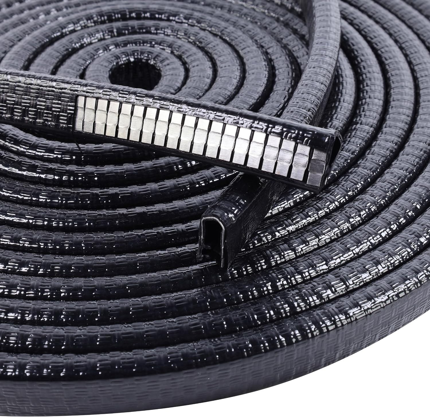 Edge Trim Black U-Channel Rubber Trim Edge with Metal 1/2″ X 3/8″ – Fit Gap 3…