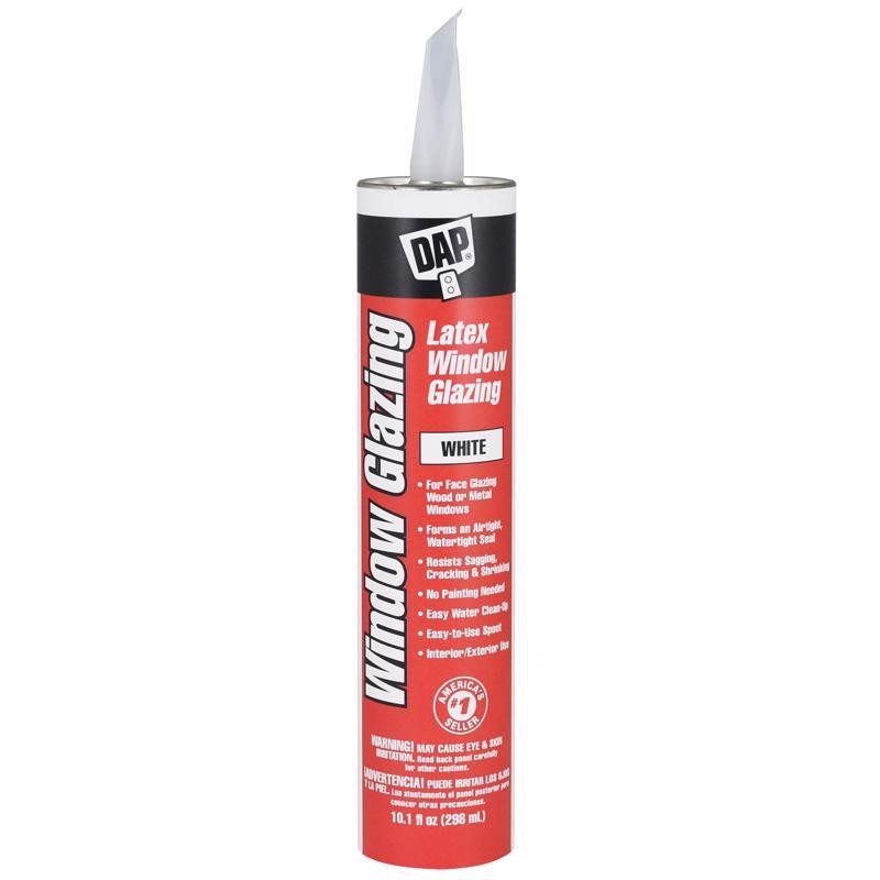 DAP 12108 Fast Drying Ready-to-Use Latex Window Glazing 10.1 oz. (Pack of 12)