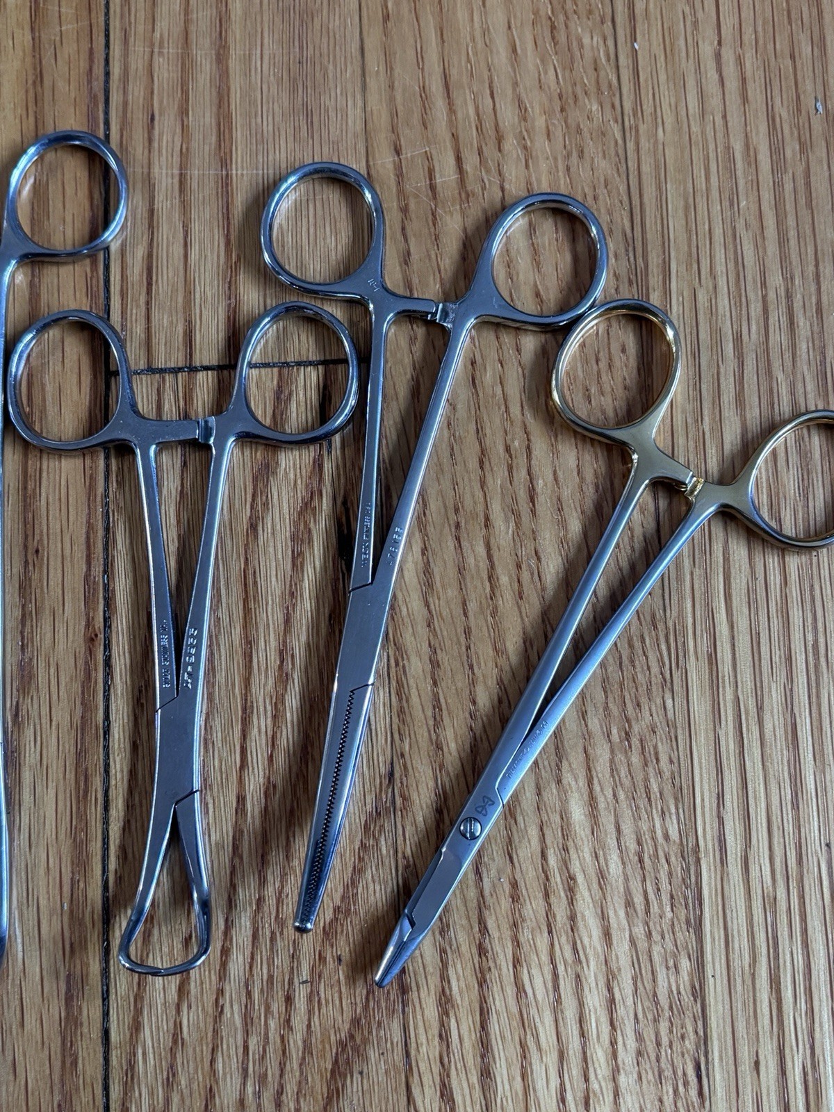Lot Of 5 Diamond & Various Brands Mosquito Forceps, Curved And Straight.