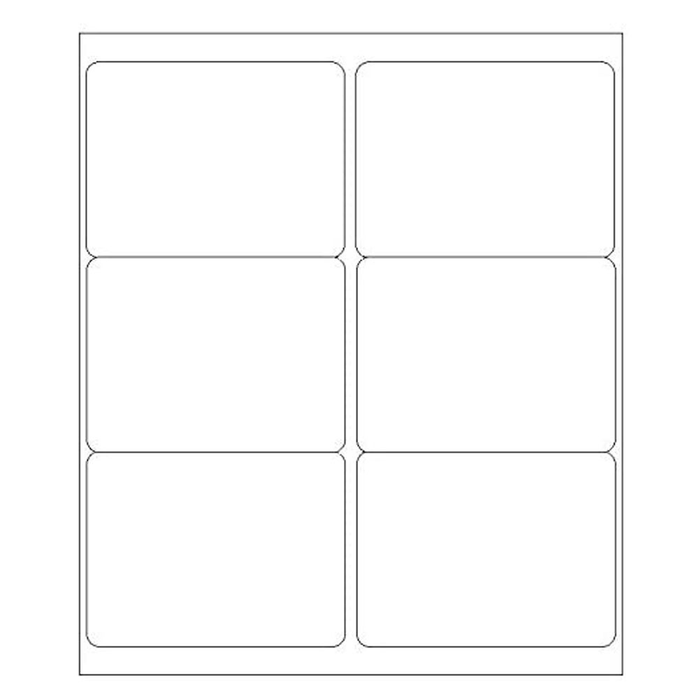 4″ x 3-1/3″ Laser/Ink Address Shipping Adhesive Labels 6 per Sheet Blank 6 UP