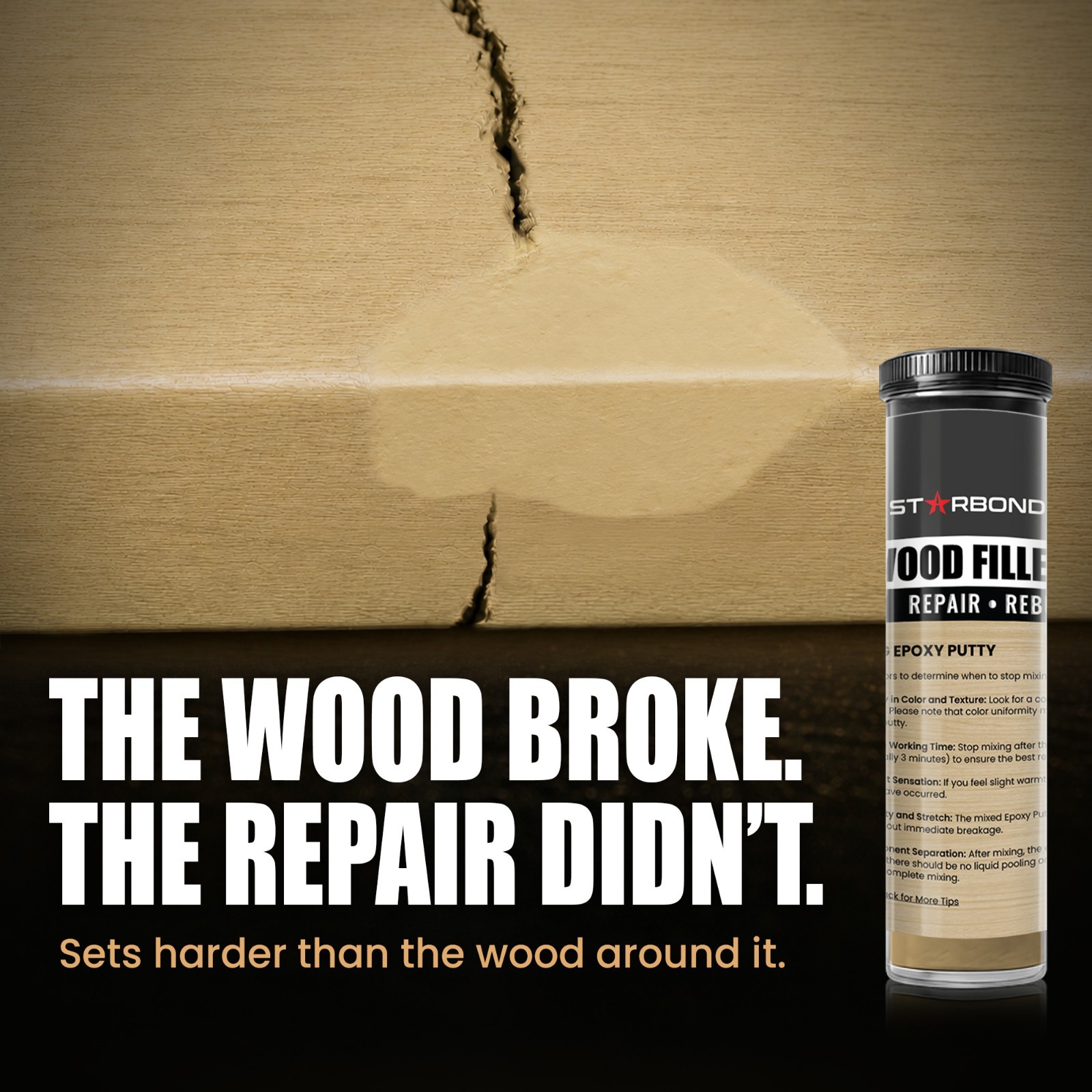 Starbond Light Oak Wood Filler Epoxy Putty (2 oz)
