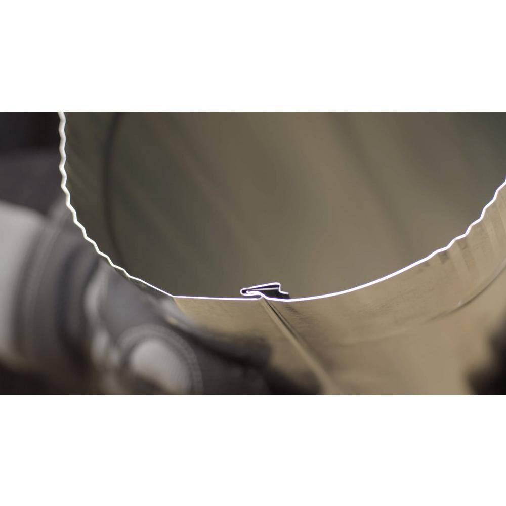 Master Flow 7 In. X 2 Ft. round Metal Duct Pipe 30-Gauge galvanized steel