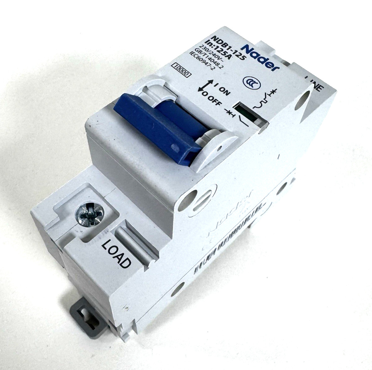 125A, 240V AC, 60V DC, 1 Pole, DIN Rail Mount Miniature Circuit Breaker, UL1077