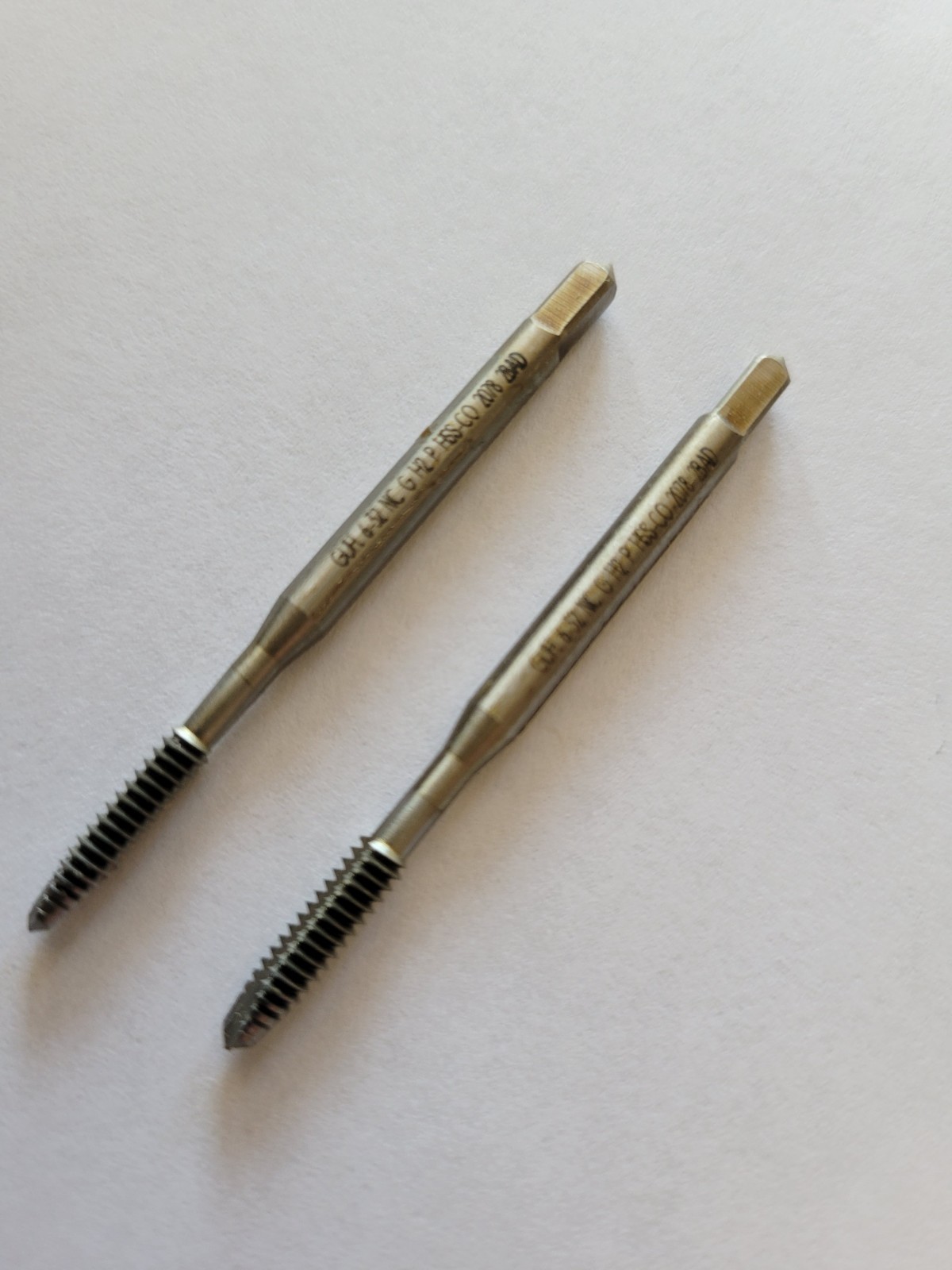 2 pcs. Guhring 6-32 NC Hand Plug Taps Cobalt GH2 2 Flute Spiral Tap NEW