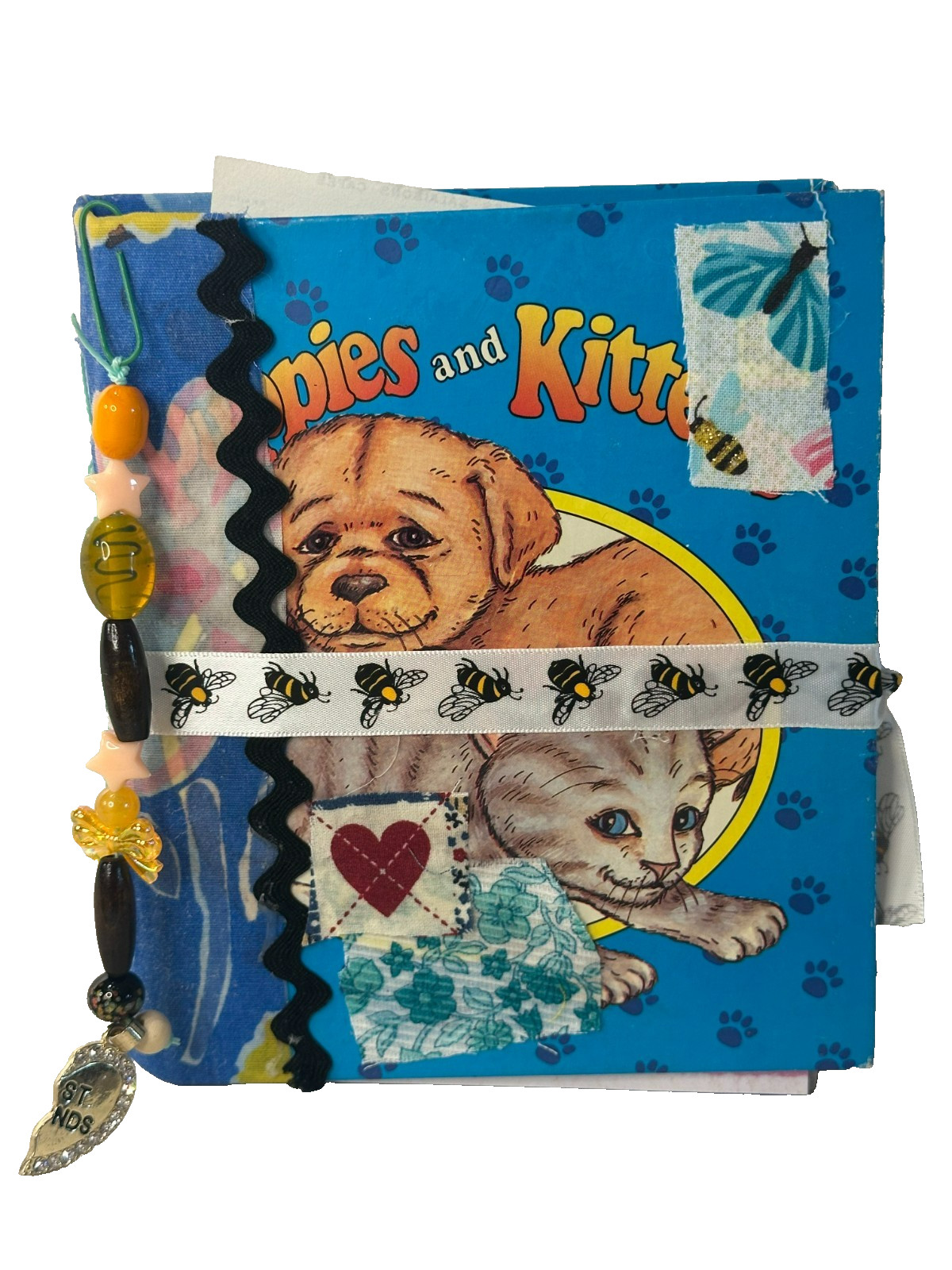 Junk Journal OOAK Scrapbooking Etc. Handmade Book Upcycled Puppies Kitties Pets