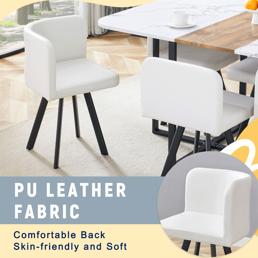 Retro Faux Leather Seating Set (Set of 4 or More) – Black Oil Wax Texture