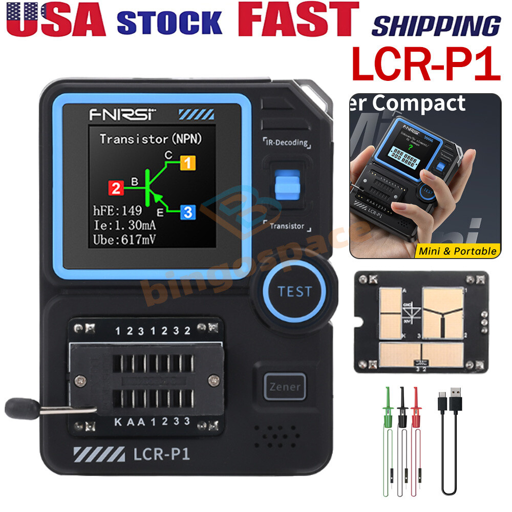 FNIRSI LCR-P1 Transistor Tester Set Diode Triode MOS Field Effect SMD ESR Meter