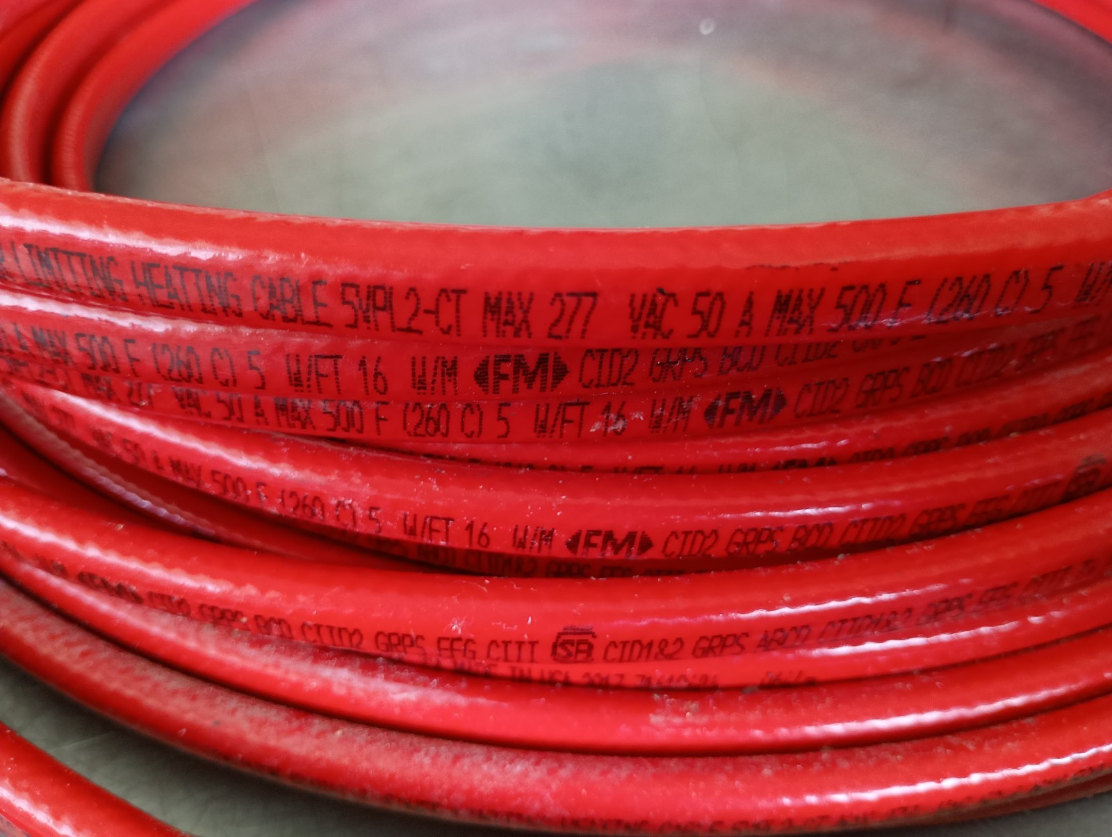 NEW 100 FT RAYCHEM VPL-5VPL2-CT HIGH TEMP SELF REG. HEATING CABLE 5W/FT 277VAC