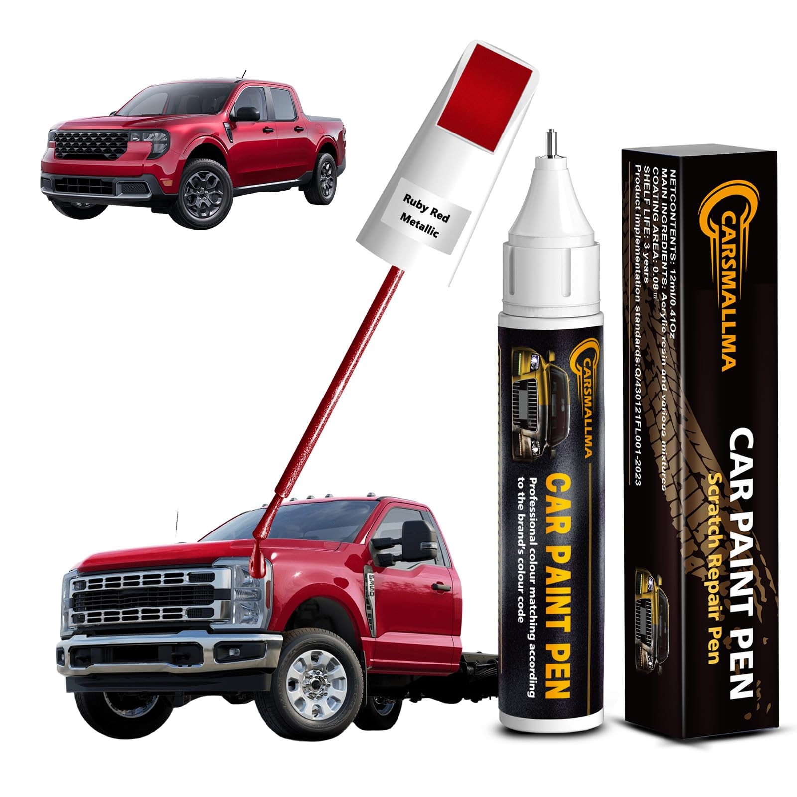 Ford Ruby Red Metallic Touch Up Paint Pen for Auto Chip Repair