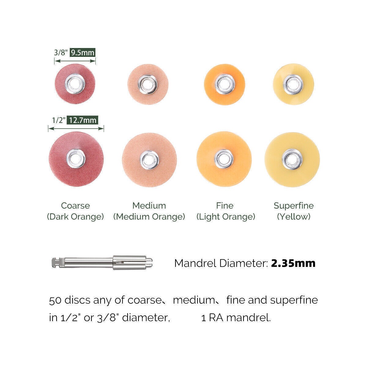 Dental SOFLEX Composite finishing polishing disc Soft type Medium 9.5mm /Mandrel