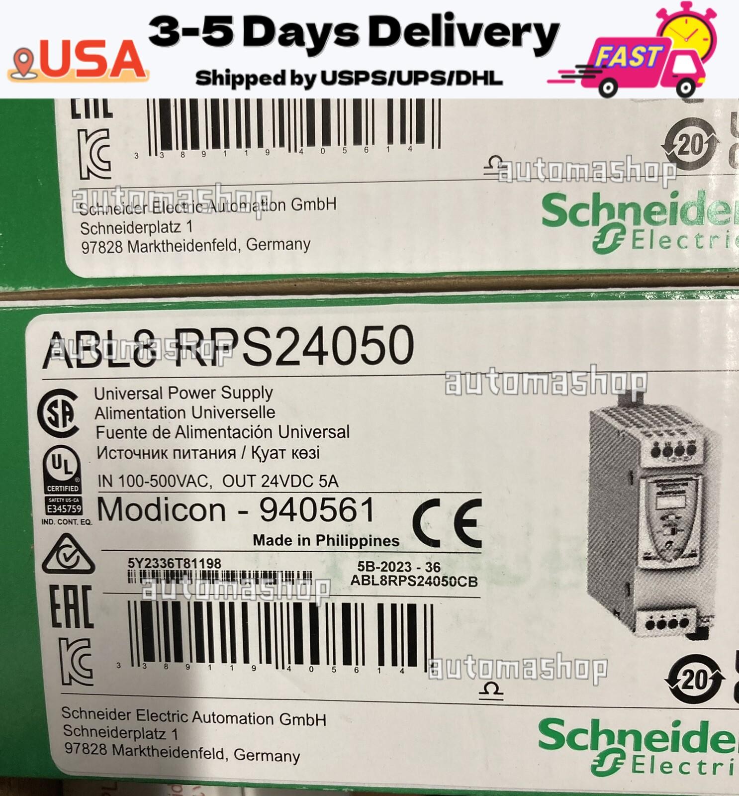 New In Box Schneider ABL8RPS24050 24V 5A Power Supply
