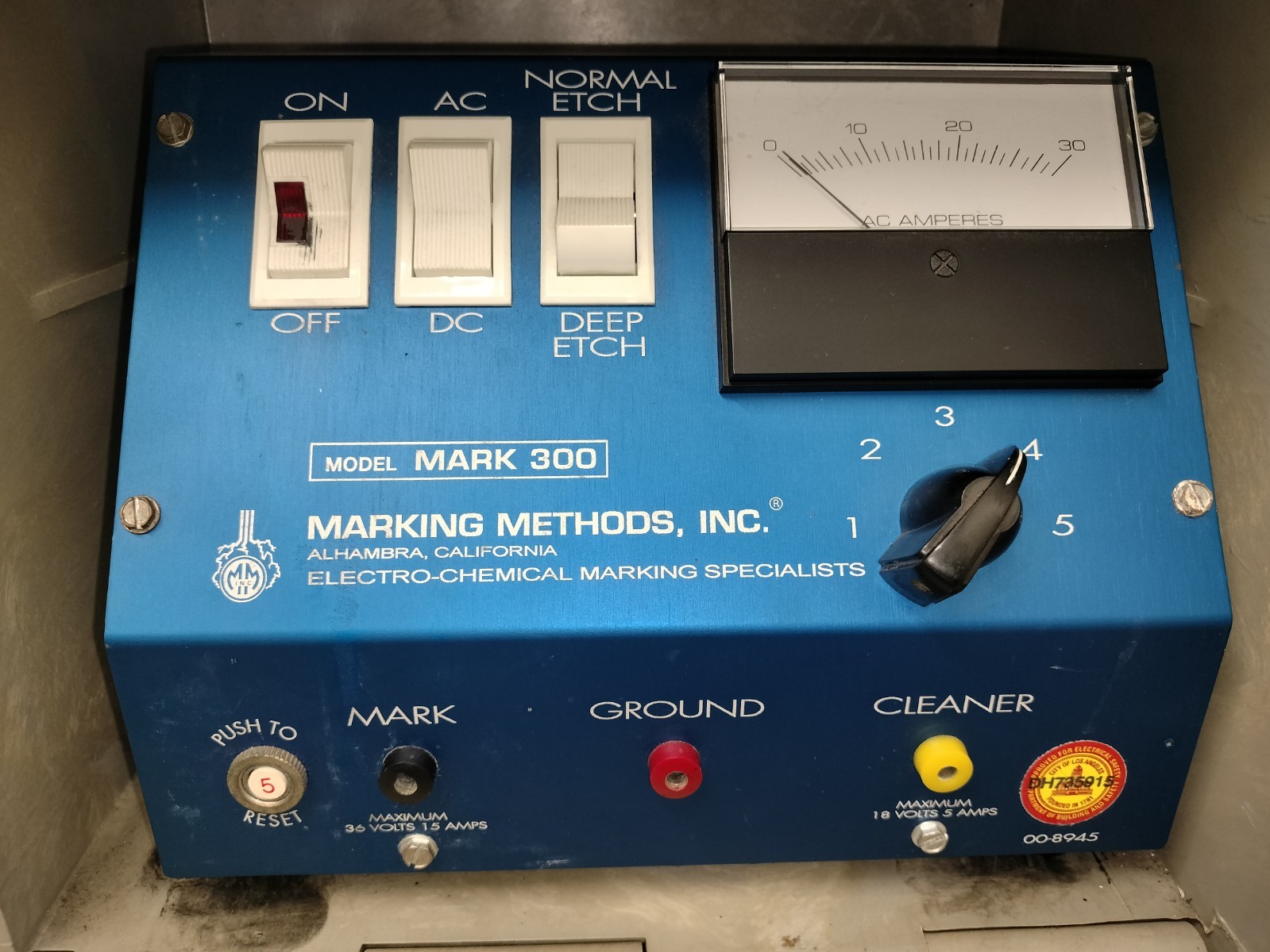 Marking Methods Inc Mark 300 Mark300 Electro Chemical Etching System w/ Case