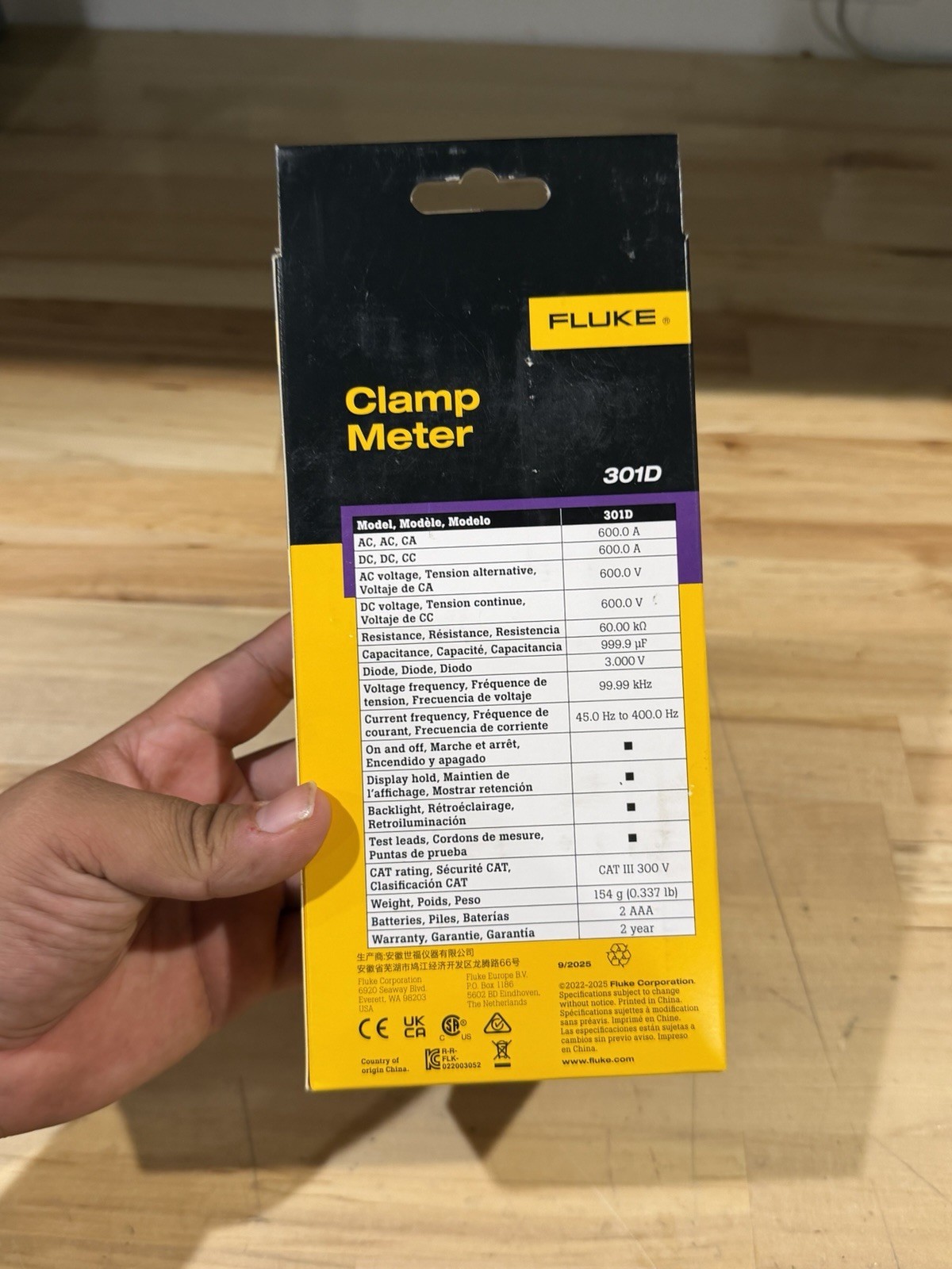 FLUKE 301D CLAMP METER (FREE SHIPPING) NEW