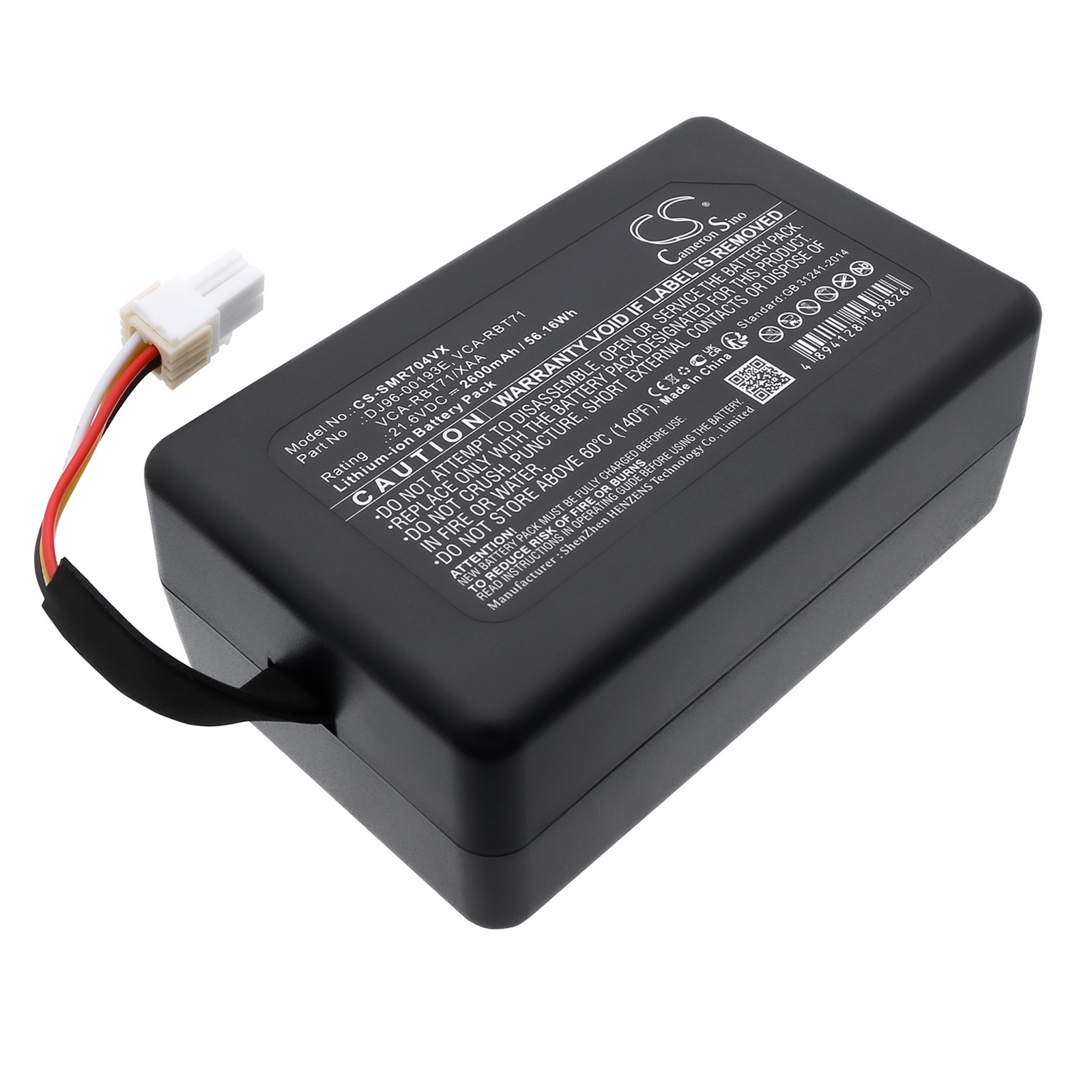 CS Battery For Samsung PowerBot R7040,VR2AK9350WK,DJ96-00193E,VCA-RBT71 Vacuum