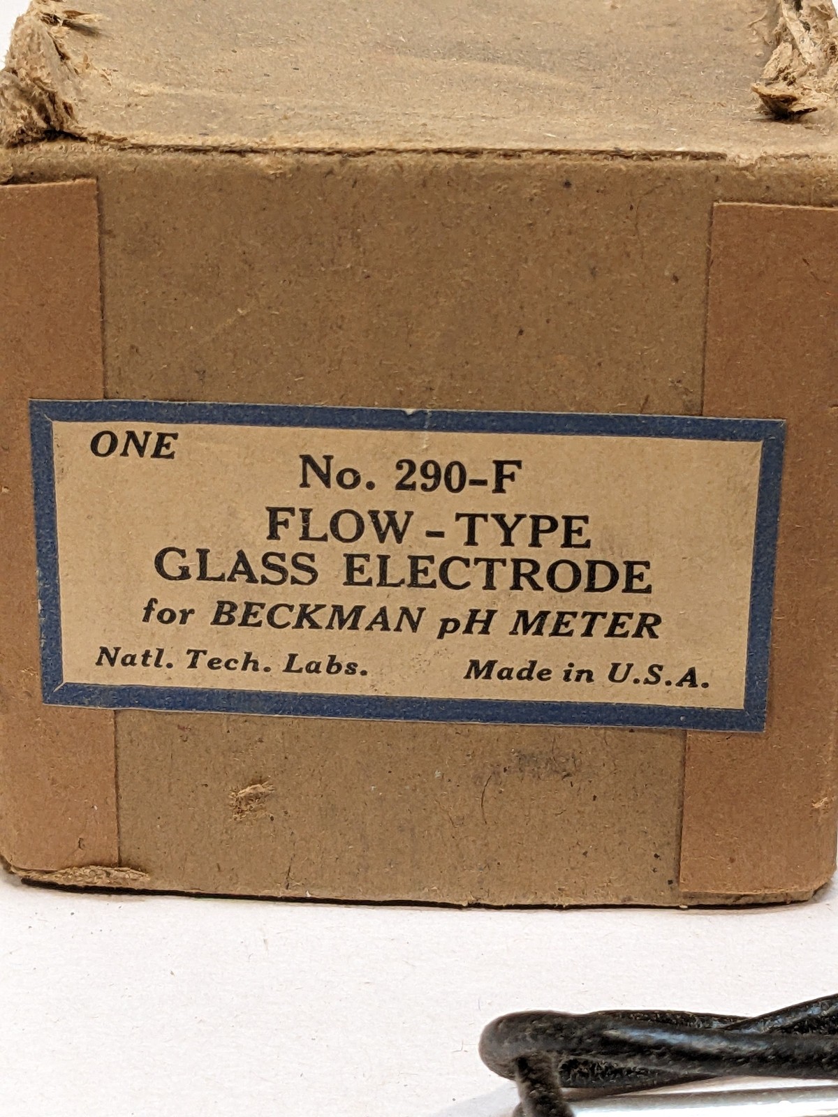 Beckman 290-F Flow Type Glass pH Electrode Natl Tech Labs Vintage USA