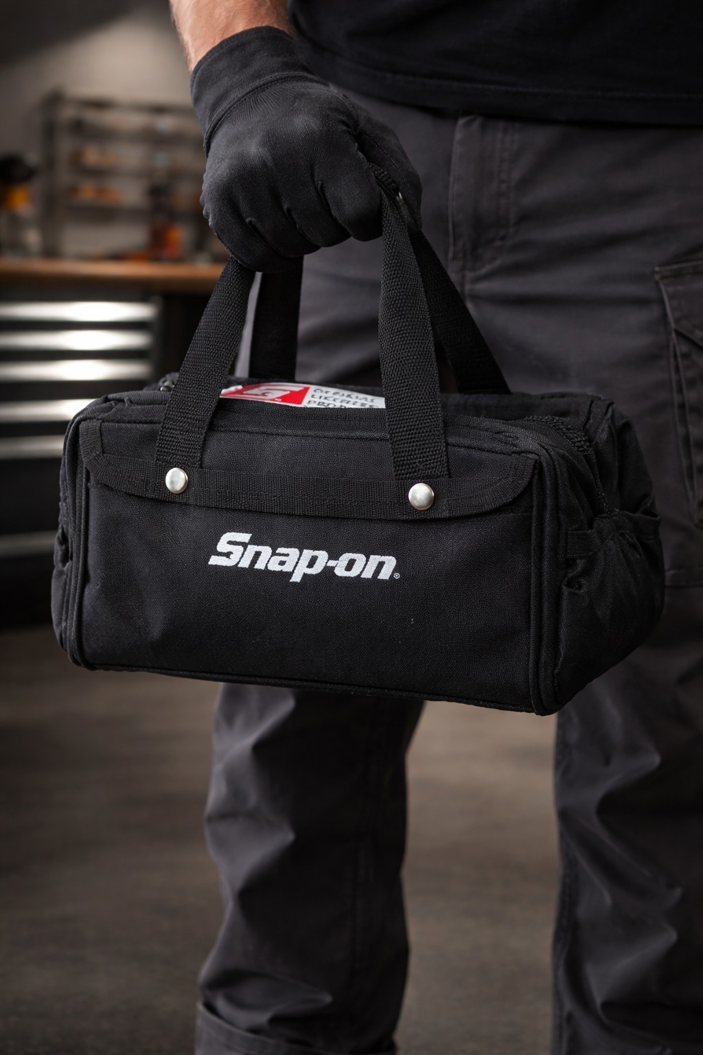 Snap On tools MINI bag tote carry tools 5 Inner & 4 Outer Pockets 11 Inches NEW!