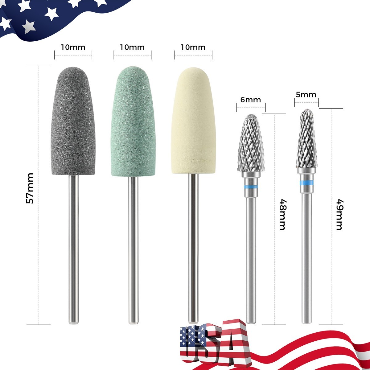 AZDENT Dental Resin Base Acrylic Polishing Burs Kit HP Tungsten Carbide Polisher