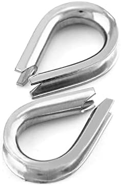 YAMASO 50pcs 1/8″ M3 Stainless Steel Thimble for Diameter Wire Rope Cable Thimbl