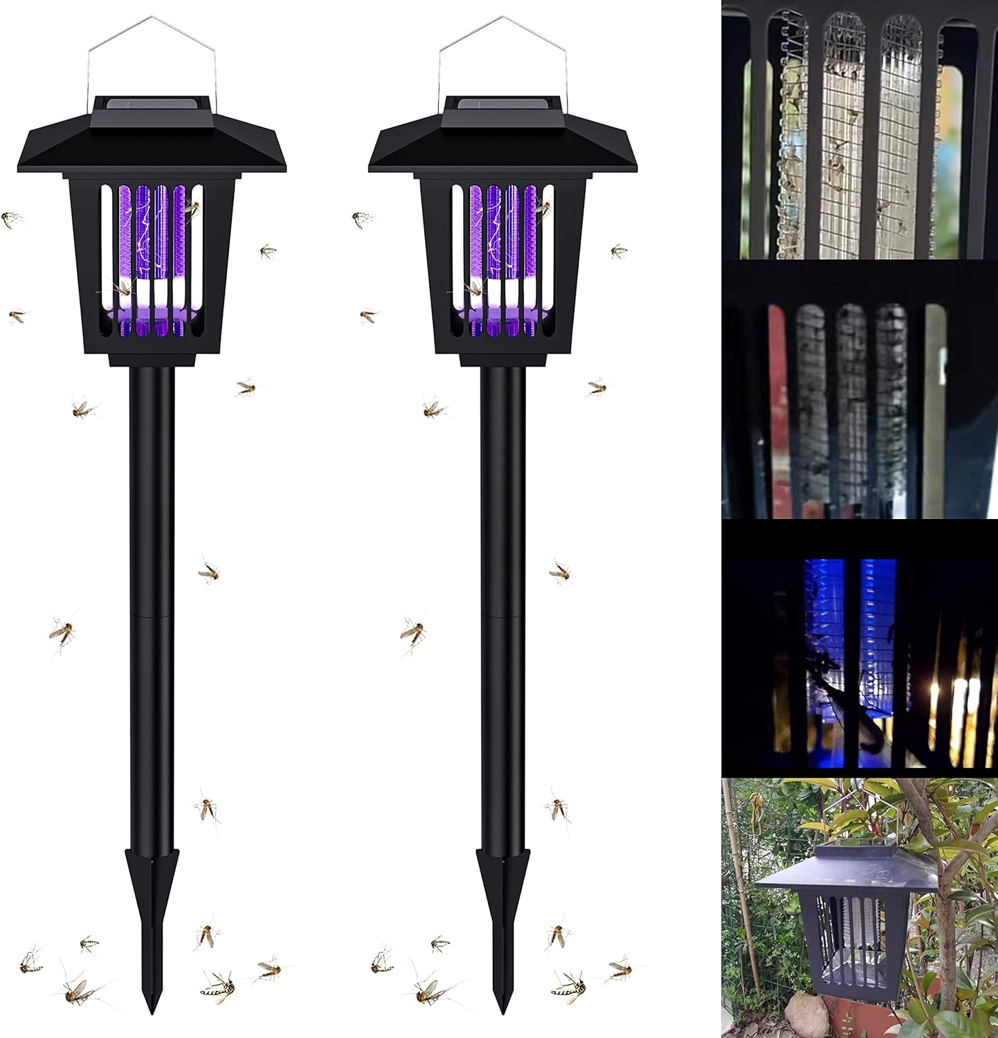 2-Pack Outdoor Mosquito Killer Lamp LED UV Bug Zapper Garden Patio Backyard Safe
