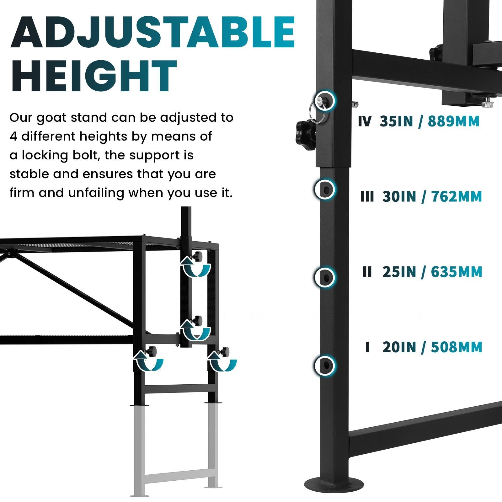 Foldable Goat Stand with Ramp 47 × 23in Livestock Trimming Milking Stand 500Lbs