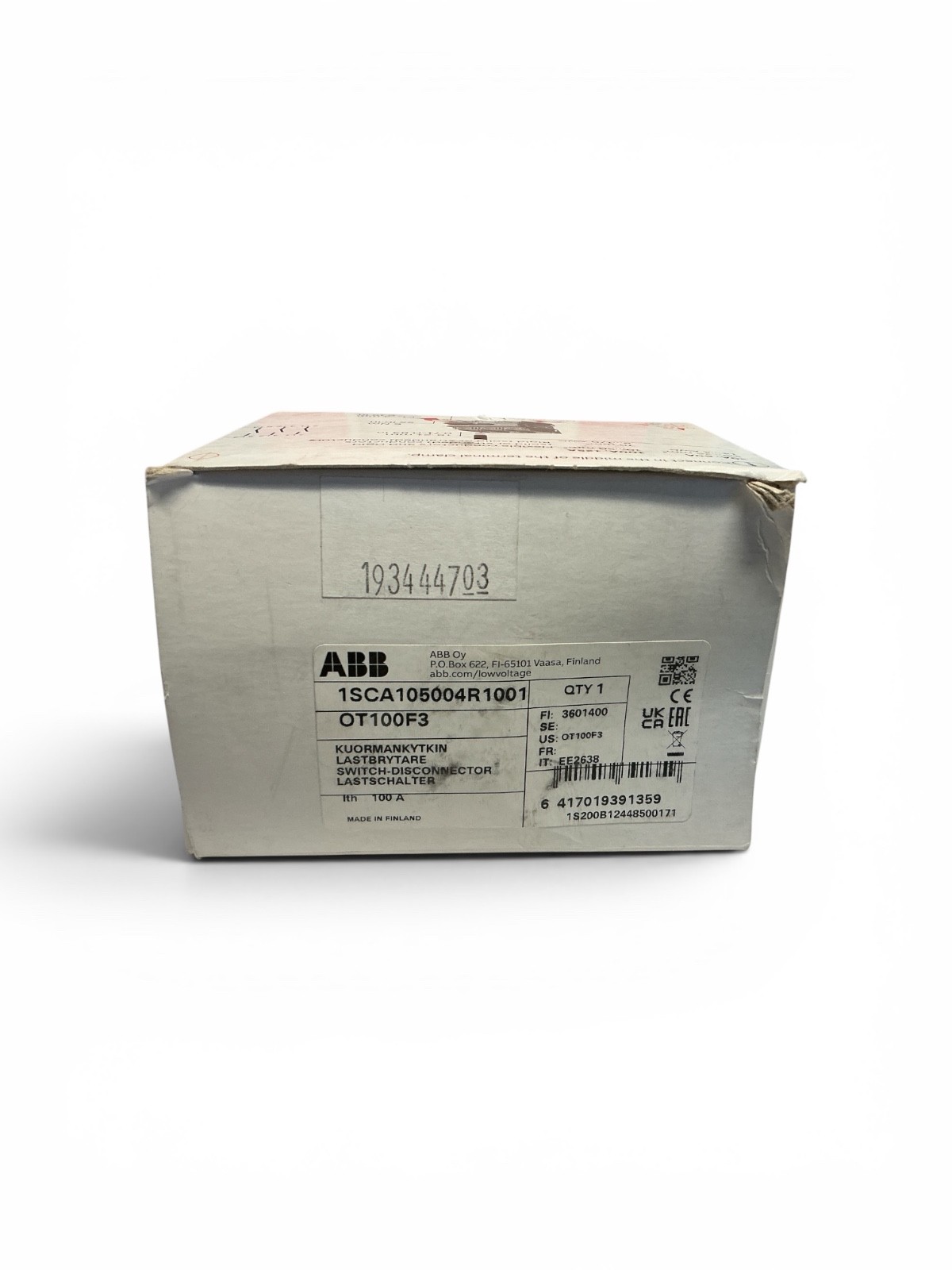 ABB OT100F3 DISCONNECT SWITCH 1SCA105004R1001.
