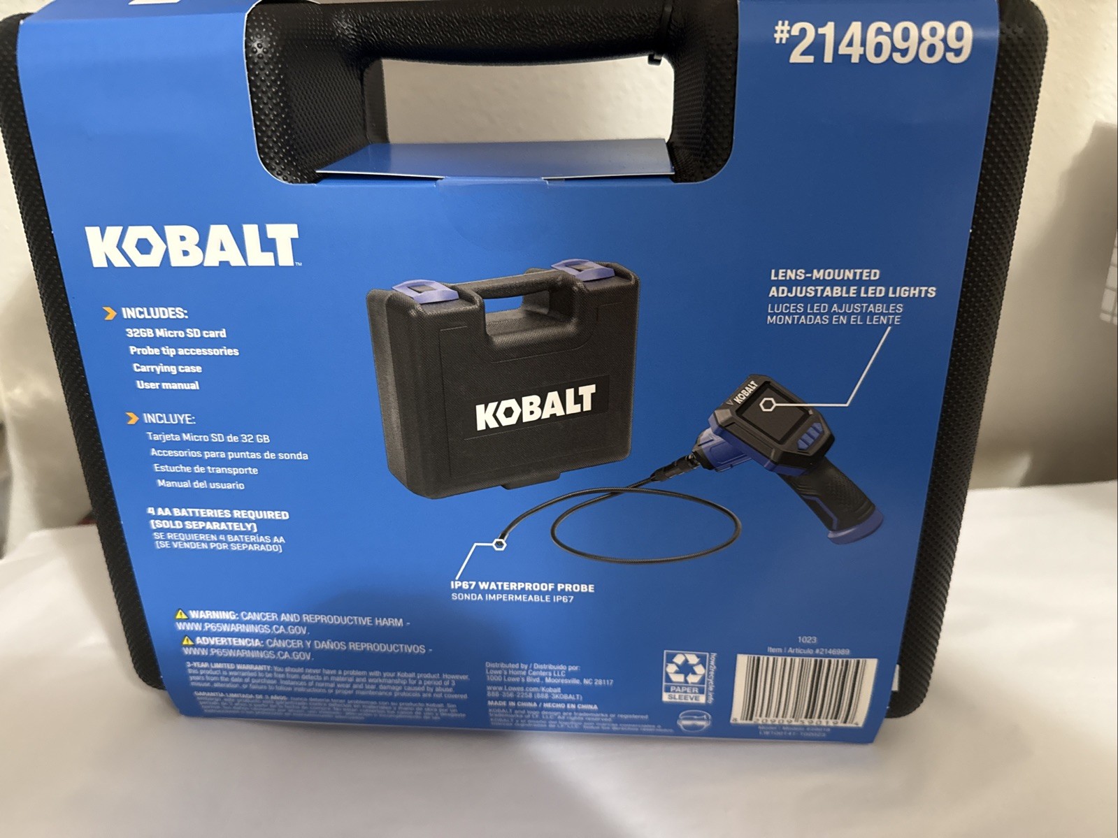 Kobalt Handheld LED Inspection Camera w/ 32GB Memory Card & Hard Case New