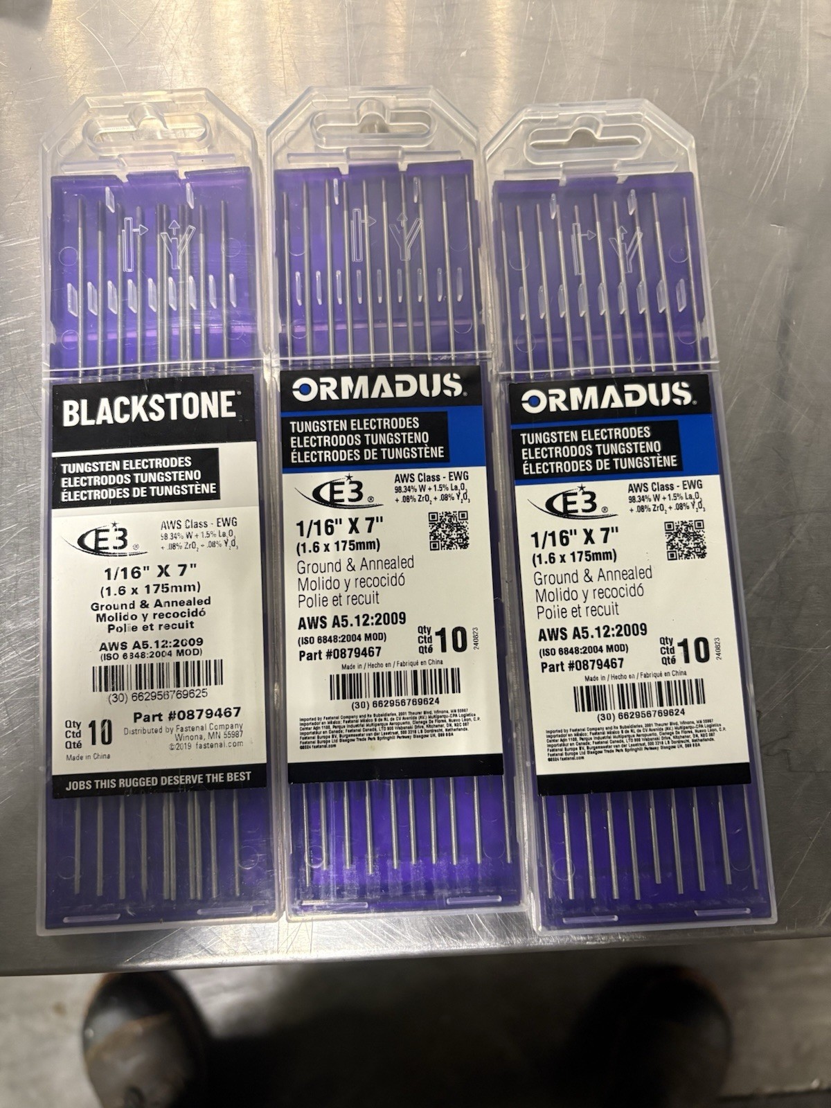 Tungsten Electrodes 1/16 X 7 Welding 10ct -3 Pack 30 Electrodes