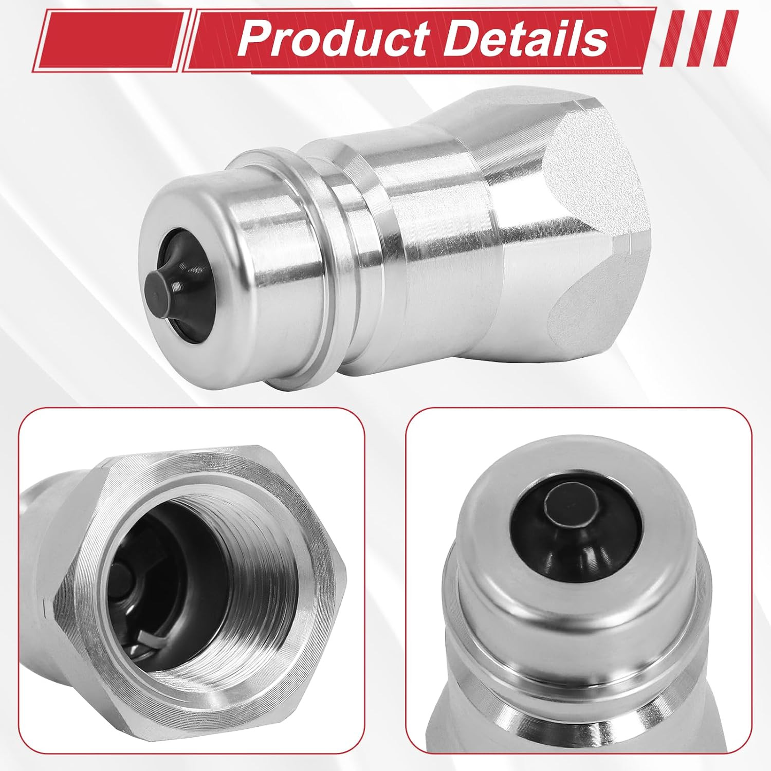 2Sets 1/2» Ag Hydraulic Quick Connect Couplers with Dust Caps, ISO 5675 Pioneer