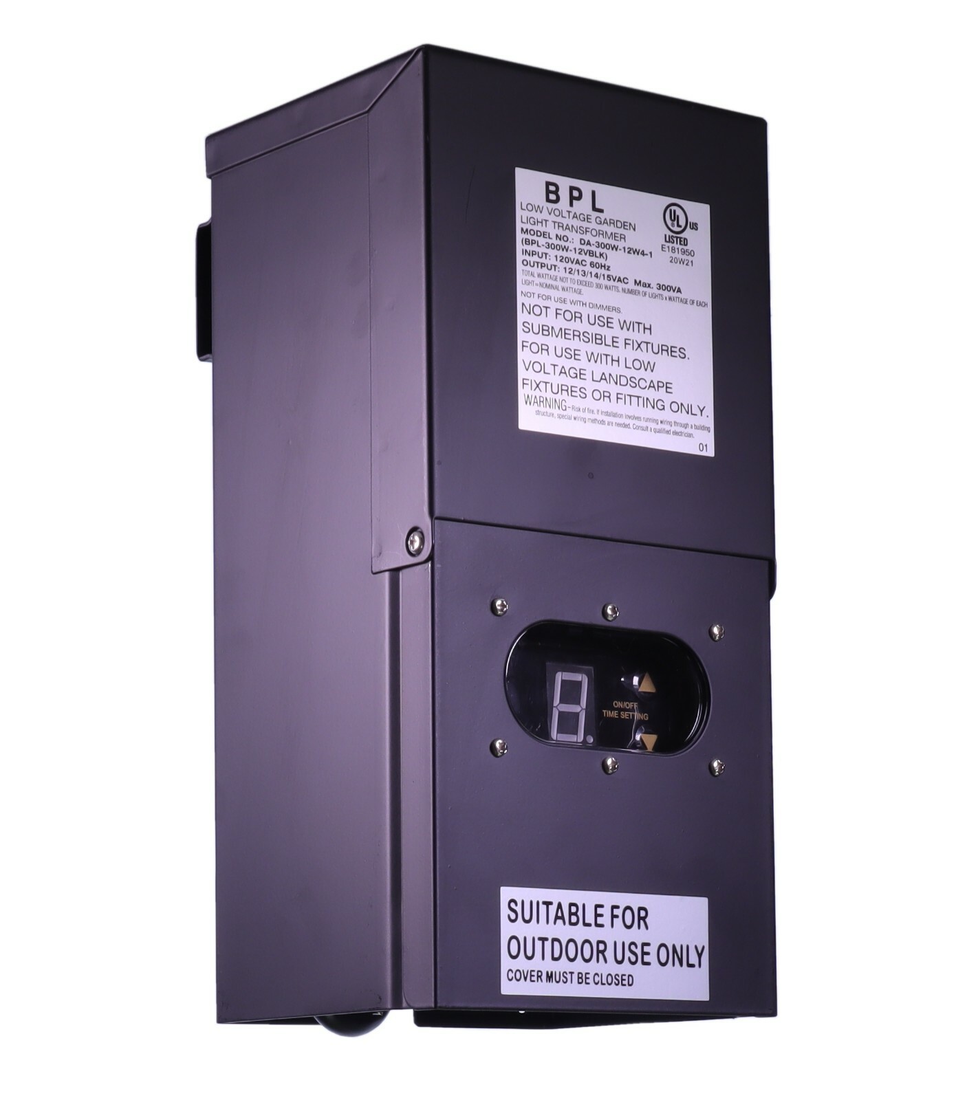 300 Watt Transformer Multi Tap 12V-13V-14V-15V Low Voltage Landscape Transformer