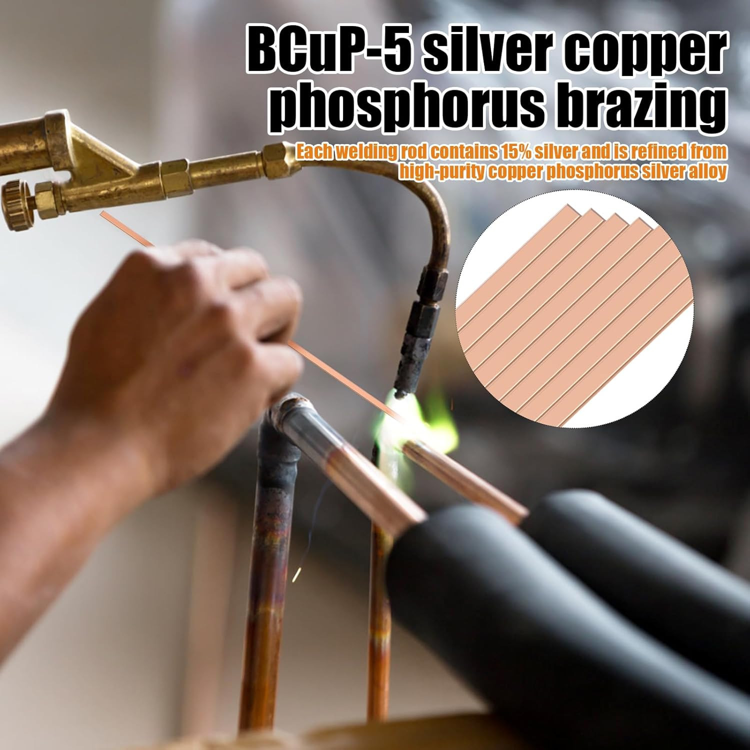 100 Sticks 15% Silver Brazing Rods AWS Bcup-5 15% Silver Solder Phos Copper Braz