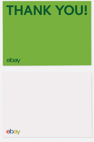 100 New eBay THANK YOU CARDS Red, Blue, Green & Yellow