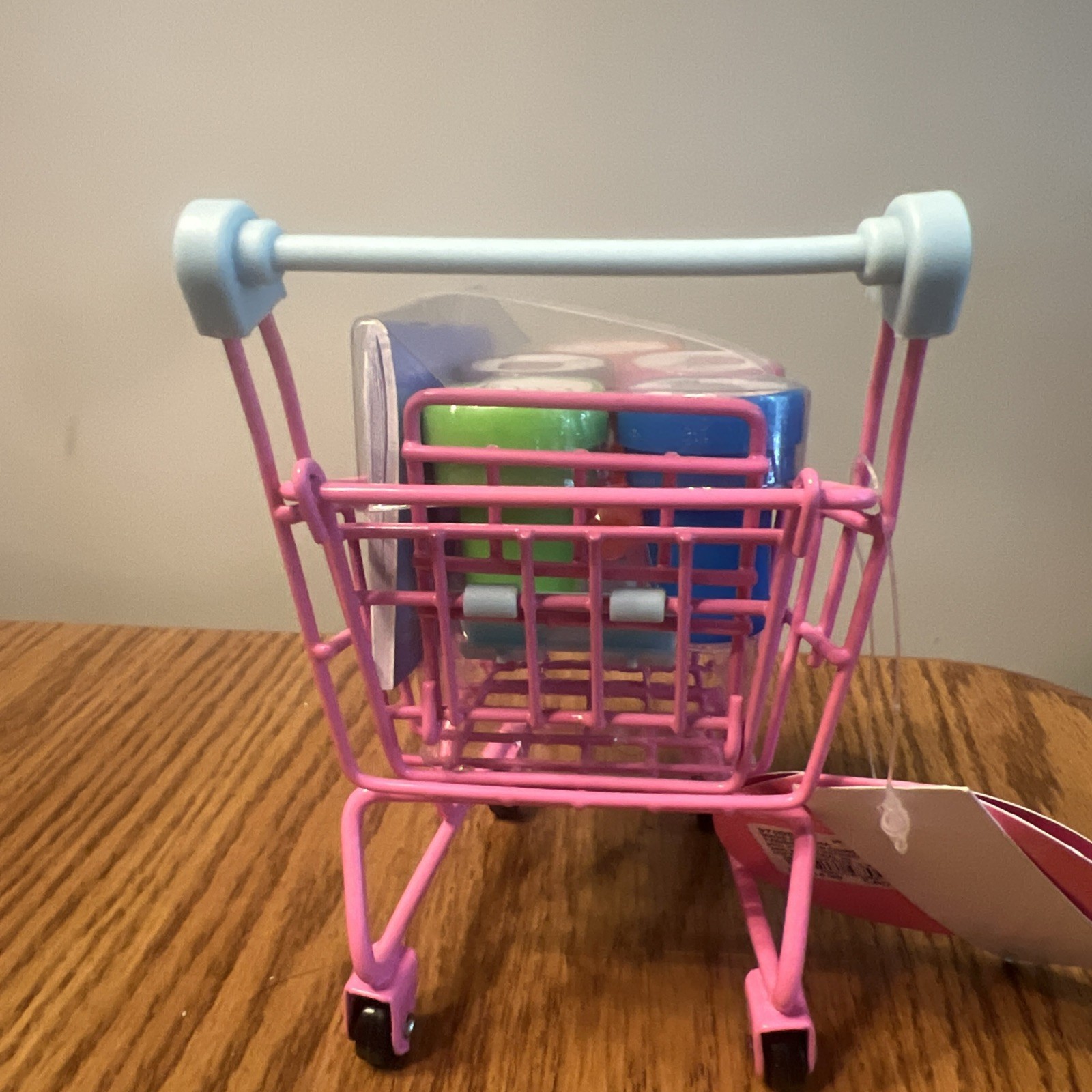 New Mini pink Shopping Cart for Desk Top Teacher Office 4.72” Stamps mini book