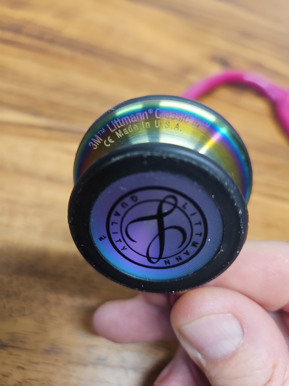 3M Littmann Classic III Stethoscope, Raspberry Tube, Rainbow Finish
