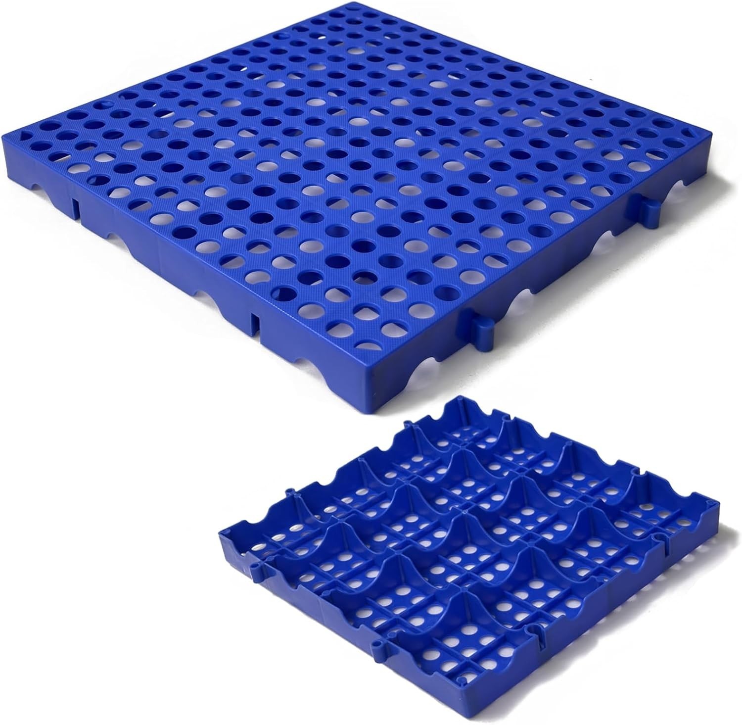 Durable Blue Plastic Storage Pallets for Basement and Garage – 4-Pack, 1000 lbs